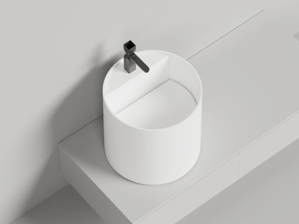 Раковина накладная Salini ARMONIA ROUND TOP 03 без отверстия под смеситель покраска по RAL полностью, 130423TMF