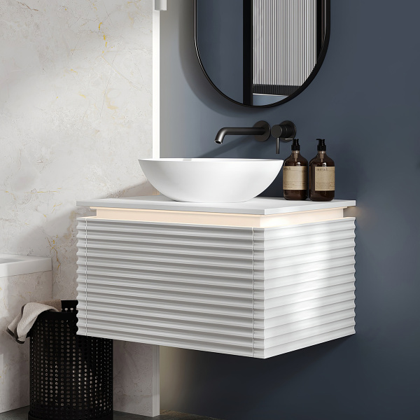 Умывальник Belux Дубай 480 Белый матовый, Solid Surface