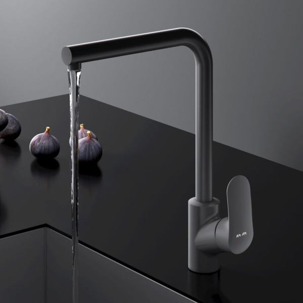 F8005022 Like, Смеситель для кухни AM.PM L-образный излив, черный