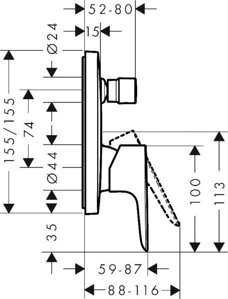 Смеситель для ванны Hansgrohe Talis E 71745000