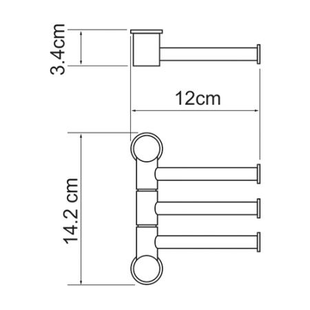 Держатель полотенец тройной Wasserkraft K-1053BLACK