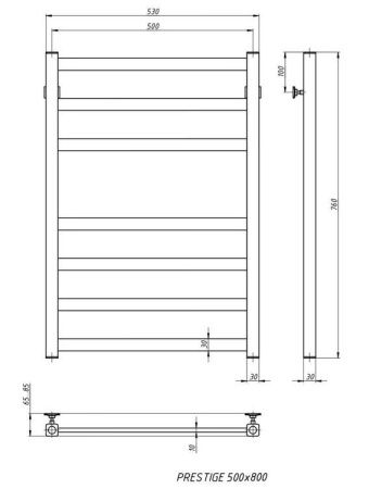 Полотенцесушитель Stinox Prestige водяной 50x80