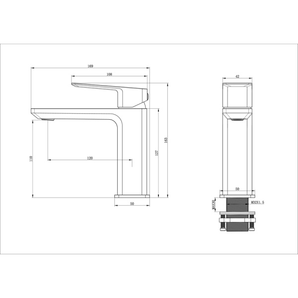 Смеситель для раковины WONZON & WOGHAND, Хром (WW-88139011-CR)