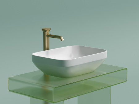 Умывальник чаша накладная прямоугольная Ceramicanova Element 500*359*145мм, белый матовый, CN6055MW