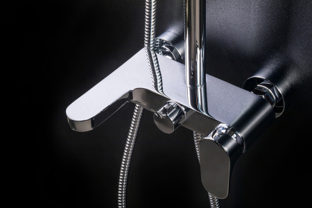 Смеситель для ванны Boheme Spectre 453-GM Оружейная сталь