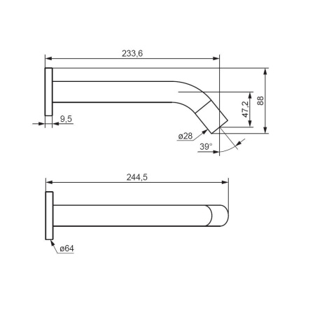 360270300 Scandinavian Pure Смеситель для умывальника Damixa монтируемый в стену, чёрный