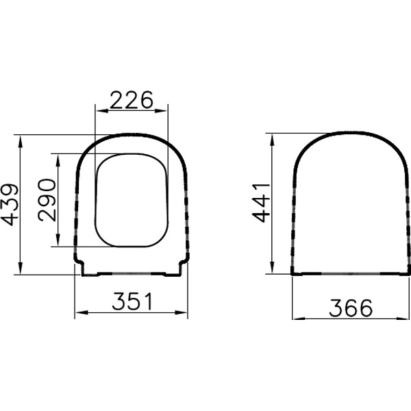 Крышка-сиденье VitrA D-Light 104-003-009 с микролифтом, петли хром