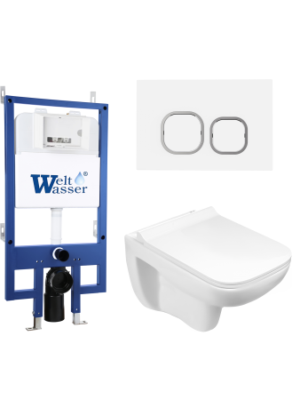 Комплект инсталляции с унитазом Weltwasser BAMBERG 545 + KEHLBACH 004 GL-WT + BAMBERG WT