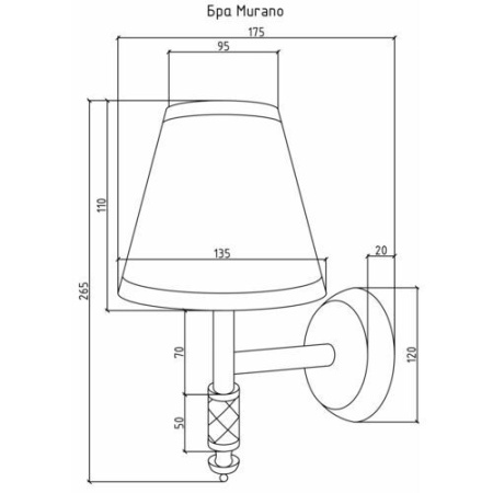Бра для ванной Boheme Murano 761, бронза/белый