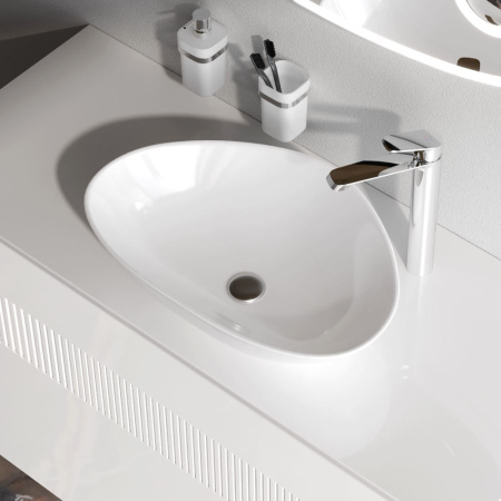 M8FWCC50600WG Func Раковина накладная AM.PM ассиметричная 60 см, цвет белый глянец