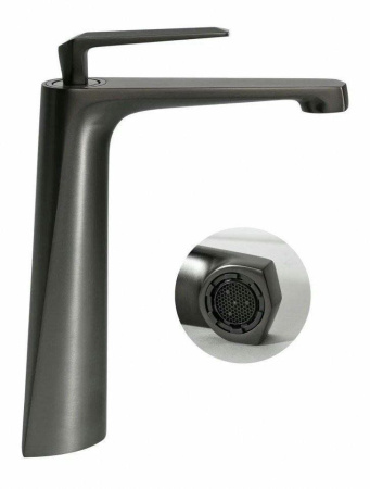 Cмеситель для раковины Высокий Hansberge H2068 Графит