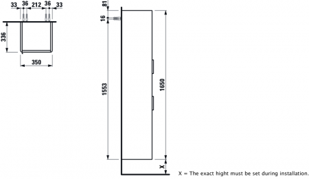 Шкаф-пенал Laufen Base 4026921102621 35x33.6x165