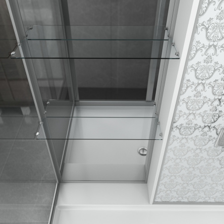 Душевая кабина Niagara Luxe NG-7713WR (82x120х215) низкий поддон(15см),дверь раздвижная,стенки серебро