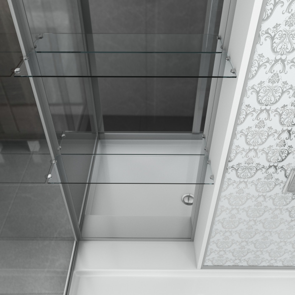 Душевая кабина Niagara Luxe NG-7713WR (82x120х215) низкий поддон(15см),дверь раздвижная,стенки серебро