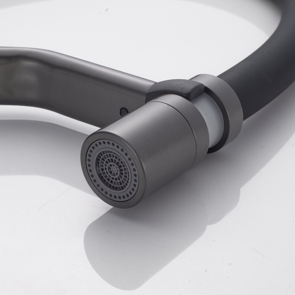 Смеситель для кухни с гибким изливом Shevanik S343T-3, оружейная сталь