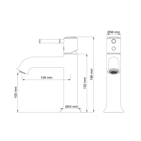 Смеситель для раковины WONZON & WOGHAND, Хром (WW-88018073-CR)