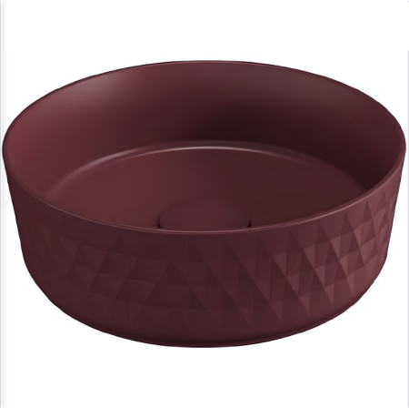 Раковина накладная ISVEA Davanti круглая 36см, цвет бордовый матовый 10NF67036SV-2R