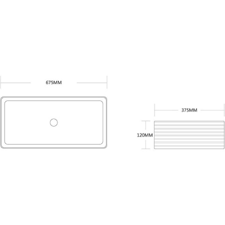 Раковина CR0053 накладная, белая, прямоугольная 675х375х120 Ceruttispa