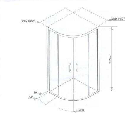 Душевой уголок Cerutti SPA VIVA100B без поддона 100x100x195