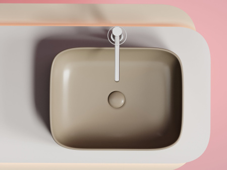 Умывальник чаша накладная прямоугольная Ceramicanova Element 505*380*150мм, капучино матовый, CN6052MC