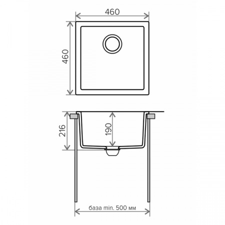 Кухонная мойка Tolero R-128 46x46 темно-бежевый