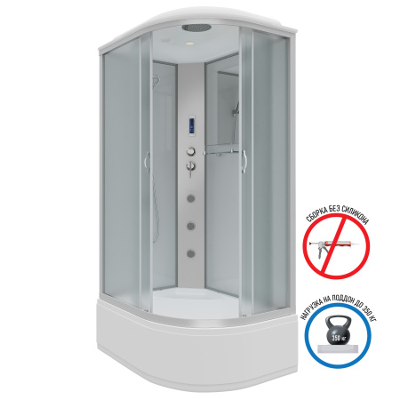 Душевая кабина Niagara Classic NG-2308-14BKTG (90х90х210) высокий поддон(40см),стекло матовое