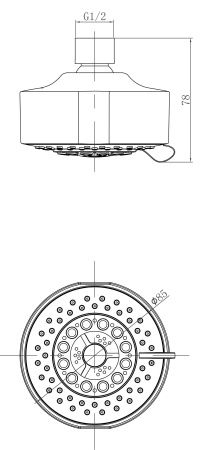 Лейка Lemark LM8041C для верхнего душа, 5-функциональная