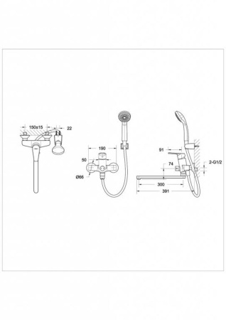 Смеситель для ванны Bravat Line F65299C-LB-RUS, хром
