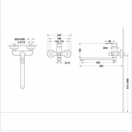 Смеситель для ванны Bravat Stream-D F637163C-01A