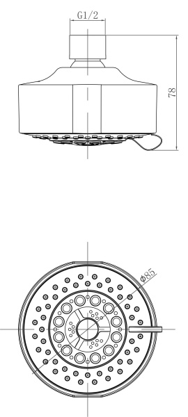 Лейка Lemark LM8041C для верхнего душа, 5-функциональная