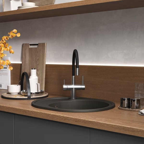 Кухонная мойка Reflection Allonge RF0658BL, черный