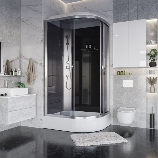 Душевая кабина Niagara Eco E120/80/26L/TN (120х80х215) средний поддон(26см),стекло тонированное,4 места