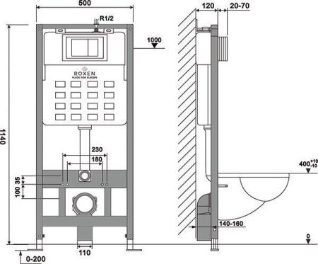 Комплект инсталляции 6 в 1 Roxen StounFix Slim 542448