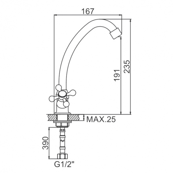 Смеситель для мойки Ledeme H12 L5912