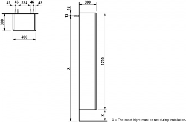 Шкаф-пенал Laufen IL BAGNO ALESSI One 4580110976301 40x30x170