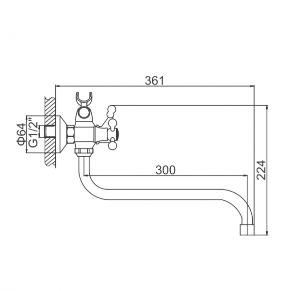 Смеситель для ванны Ledeme H12 L2112