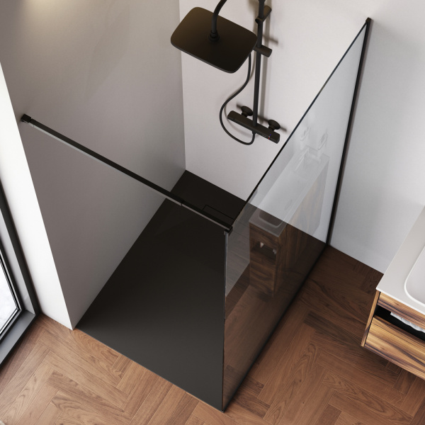 W84WI-110-F1-BTE Душевая перегородка AM.PM Func 110x200, стекло прозр. 8 мм + покрытие, профиль черный