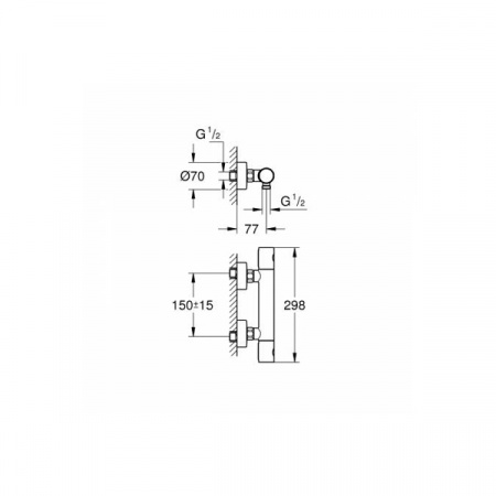 Термостатический смеситель для душа Grohe Grohtherm Cosmopolitan 800 34765000