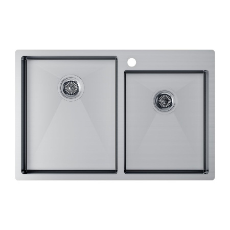 Мойка Paulmark KRONER 78/2S PM237851-BS 510х780х200 мм, нержавеющая сталь, брашированная нержавеющая сталь