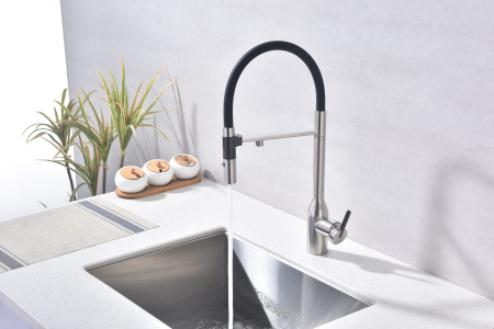 Смеситель для кухни Paulmark MAGNETO ONE Ma213188-BS, брашированная сталь