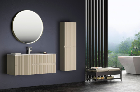 Зеркало ORKA Moonlight 90x90 c LED подсветкой, бежевый матовый