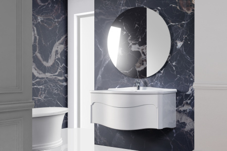 Тумба под умывальник Belux Анжело подвесная 110-01 Белый глянцевый