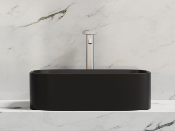 Умывальник чаша накладная прямоугольная Ceramicanova Element 505*380*150мм, черный матовый, CN6052MB