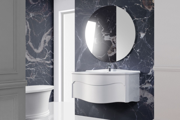 Тумба под умывальник Belux Анжело подвесная 110-01 Белый глянцевый