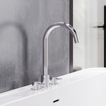 360200000 Scandinavian Pure Смеситель для умывальника Damixa, встраиваемый в столешницу, трёхсекционный, хр