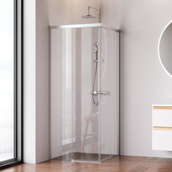 W94G-403-8080-MT1K X-joy Душевое ограждение AM.PM квадратное,раздвиж.двери 80x80 хром мат