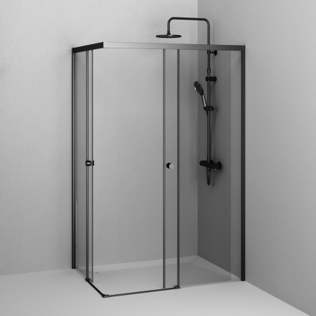 W94G-403-120290-BT1K X-joy Душевое ограждение AM.PM прямоугольное,раздвиж.двери 120x90 черный мат.