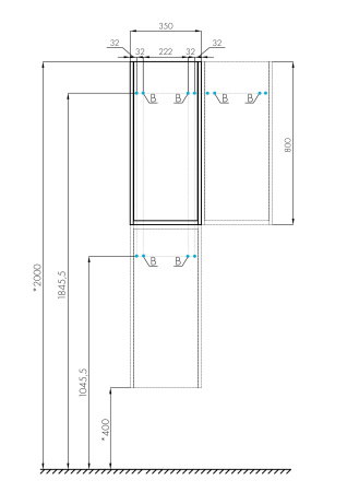 Шкаф навесной AQUATON Марти белый глянец, дуб эндгрейн 1A270203MY010