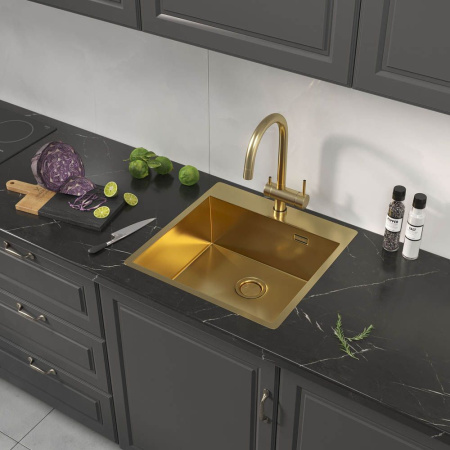 Кухонная мойка Reflexion Iseo RX2250GD брашированное золото
