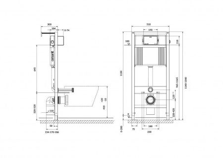 Инсталляция для унитаза пневматическая Cersanit Aqua Prime P 50Z 63476